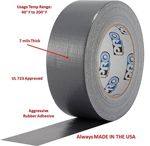 Pro Tapes ProTapes Pro Duct 100 PE-Coated Cloth Economy Duct Tape, 60 yds Length x 2"" Width, Black (Pack of 1) - Image 2